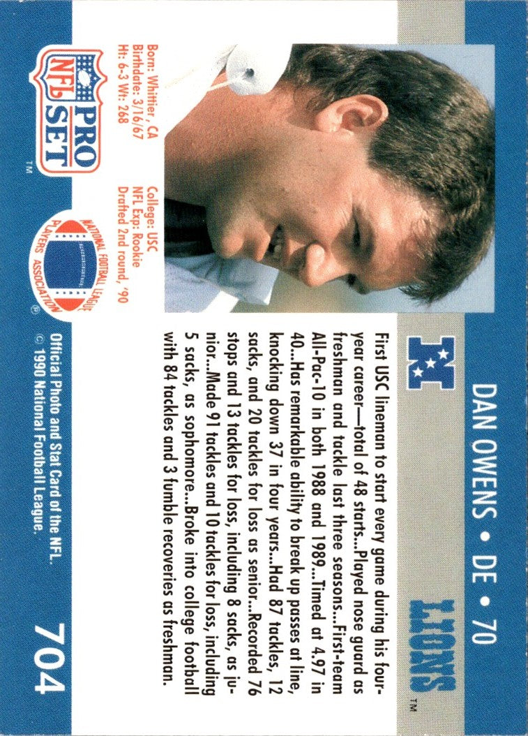 1990 Pro Set Dan Owens