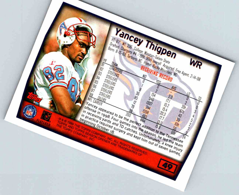 1999 Topps Yancey Thigpen