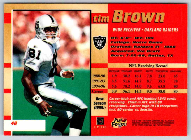 1991 Bowman BestFootball Tim Brown