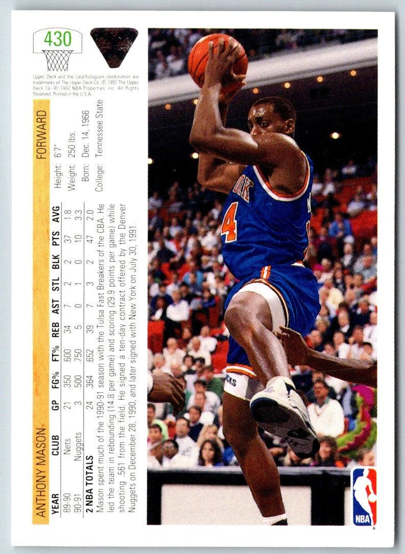 2002 Upper Deck Anthony Mason