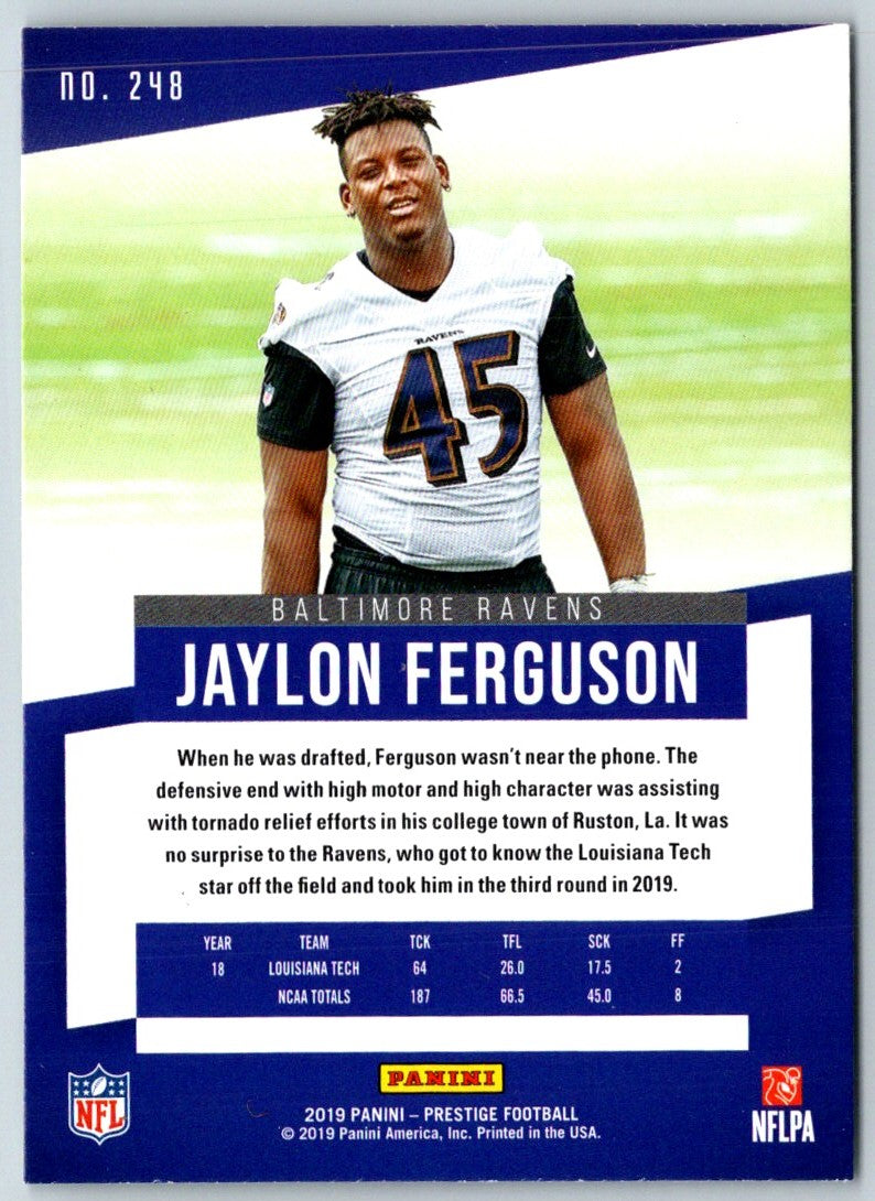 2019 Panini Prestige Rookie Xtra Points Signatures Jaylon Ferguson