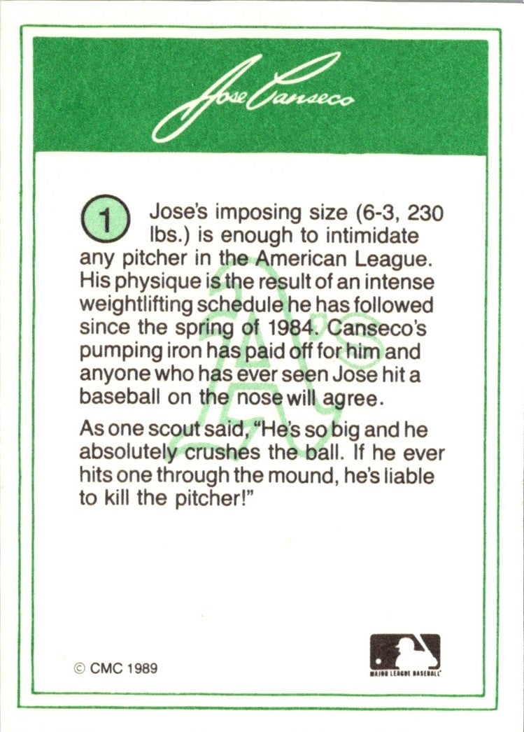 1989 CMC Jose Canseco Jose Canseco