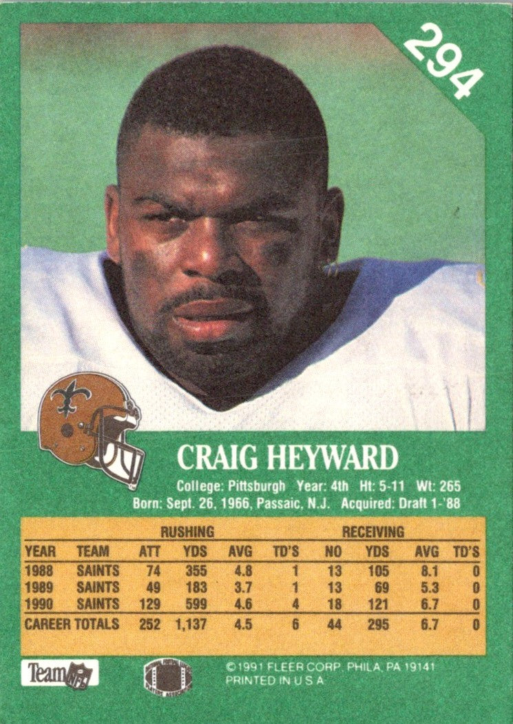 1991 Fleer Craig Heyward