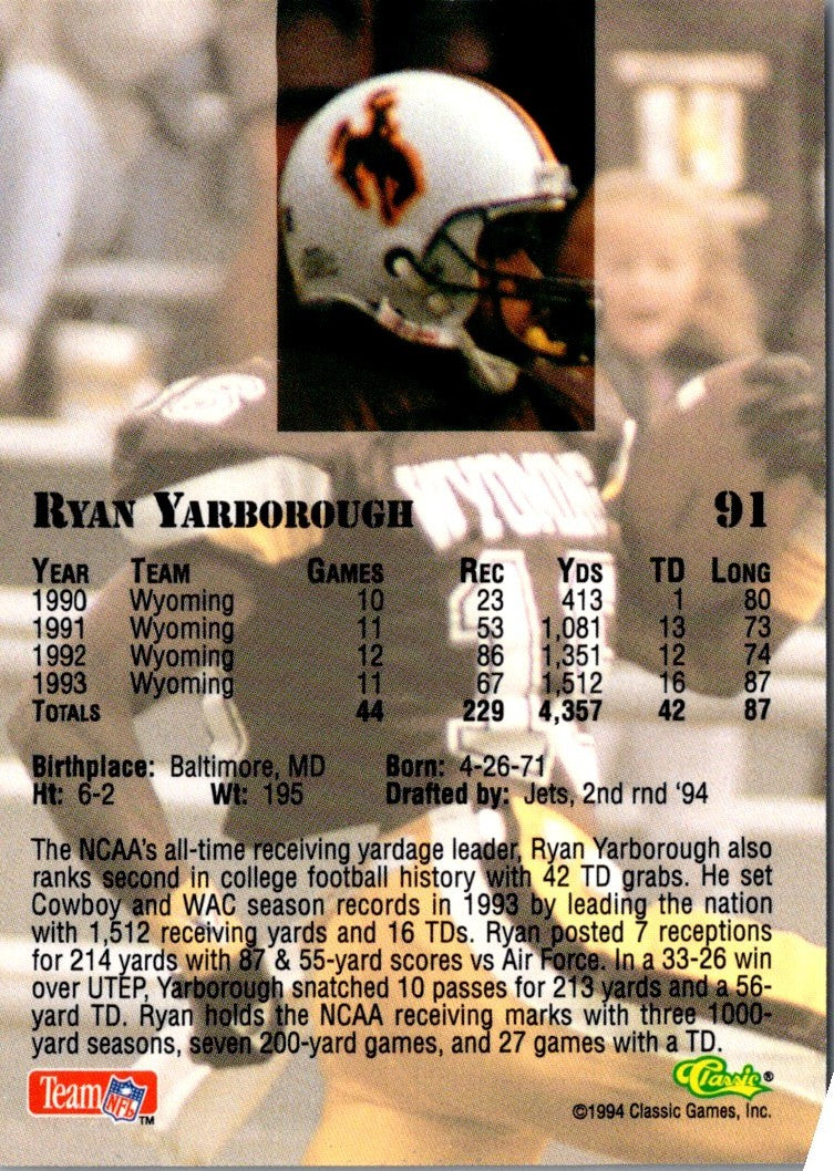 1994 Classic NFL Draft Ryan Yarborough