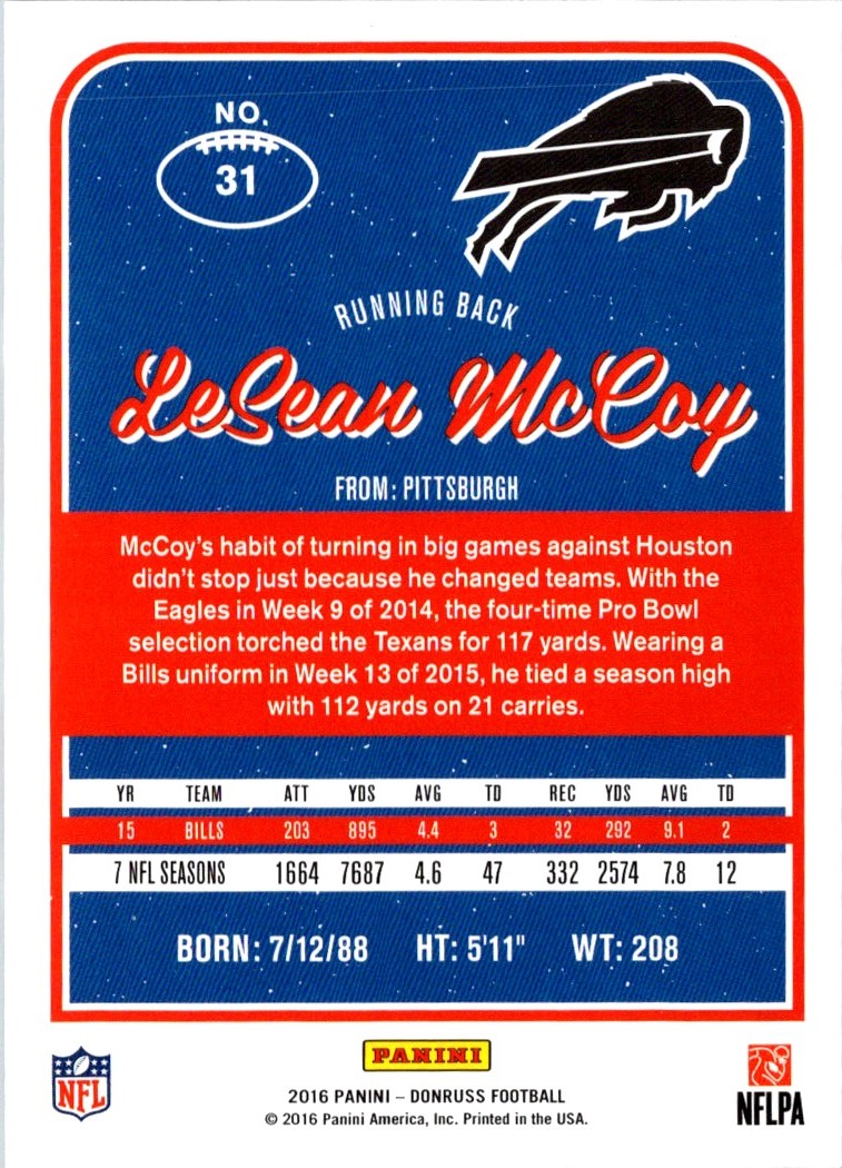 2016 Donruss LeSean McCoy