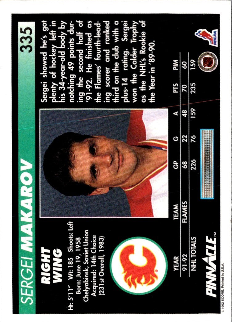 1992 Pinnacle Sergei Makarov