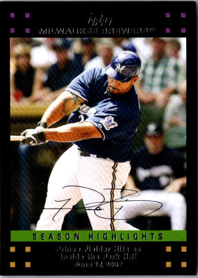 2007 Topps Updates & Highlights Prince Fielder #UH207