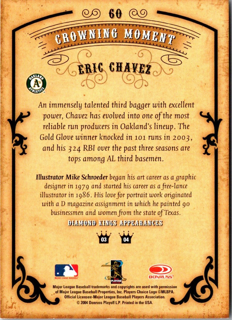 2004 Donruss Diamond Kings Eric Chavez