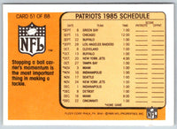 1985 Fleer Team Action Standing Tall in the Pocket (1985 Schedule) #39