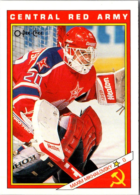 1991 O-Pee-Chee Sharks & Russians Inserts Max Mikhailovsky #22R