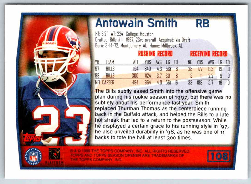 1999 Topps Antowain Smith