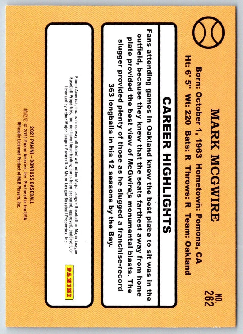 2021 Donruss Mark McGwire