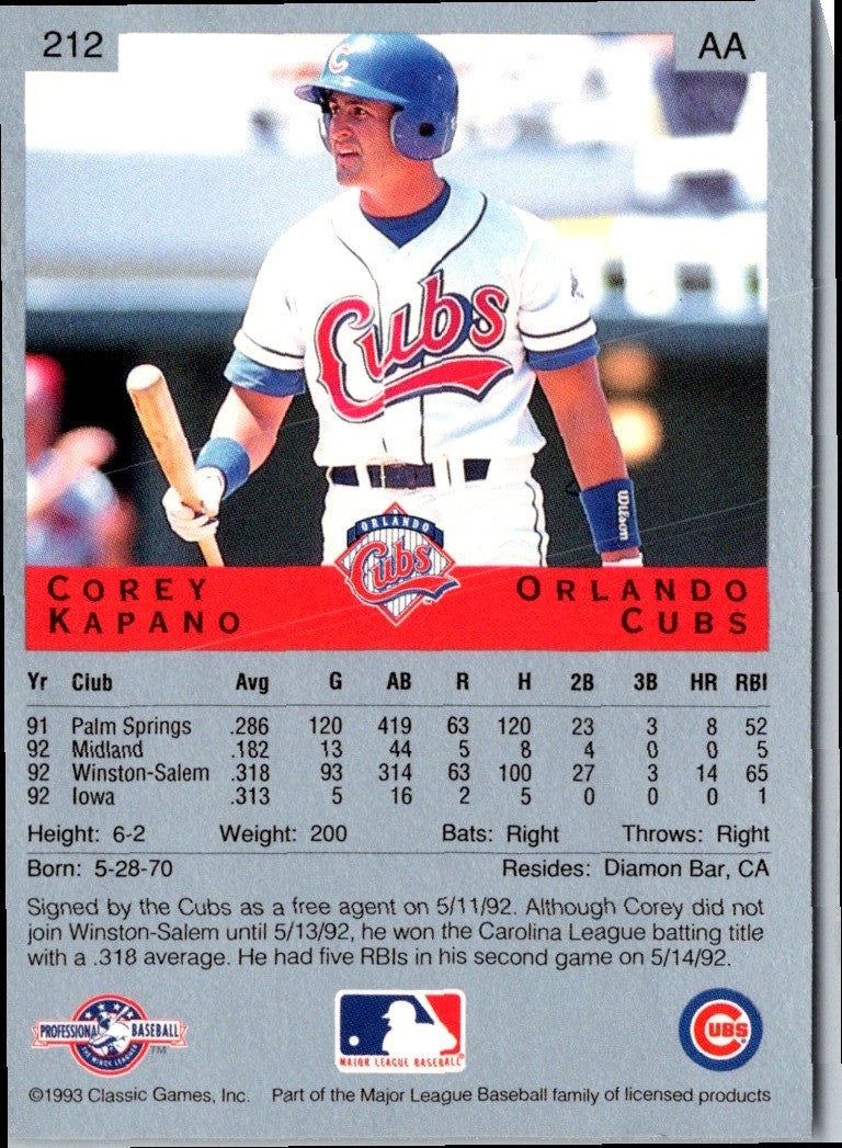 1993 Classic Best Corey Kapano