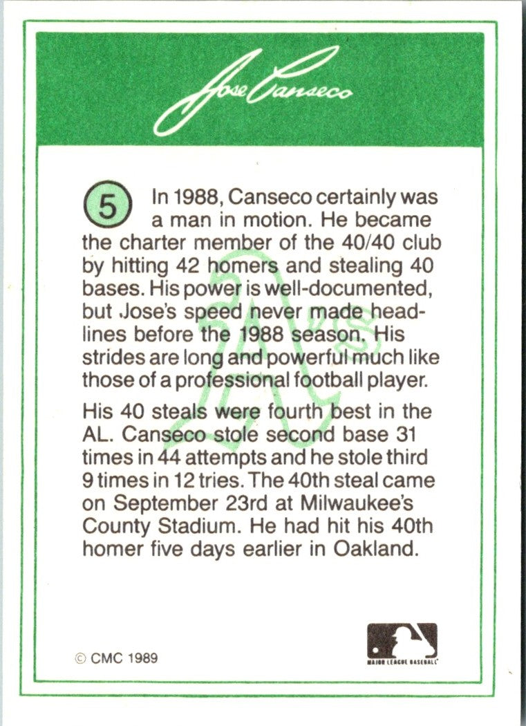 1989 CMC Jose Canseco Jose Canseco