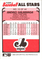 1989 Fleer Baseball All-Stars Andres Galarraga #13