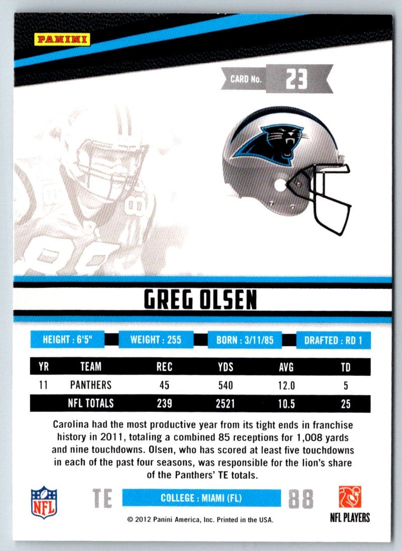 2012 Panini Rookies & Stars Greg Olsen