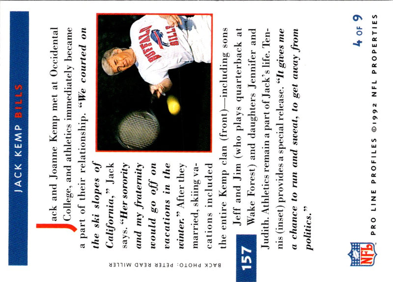 1992 Pro Line Profiles Jack Kemp