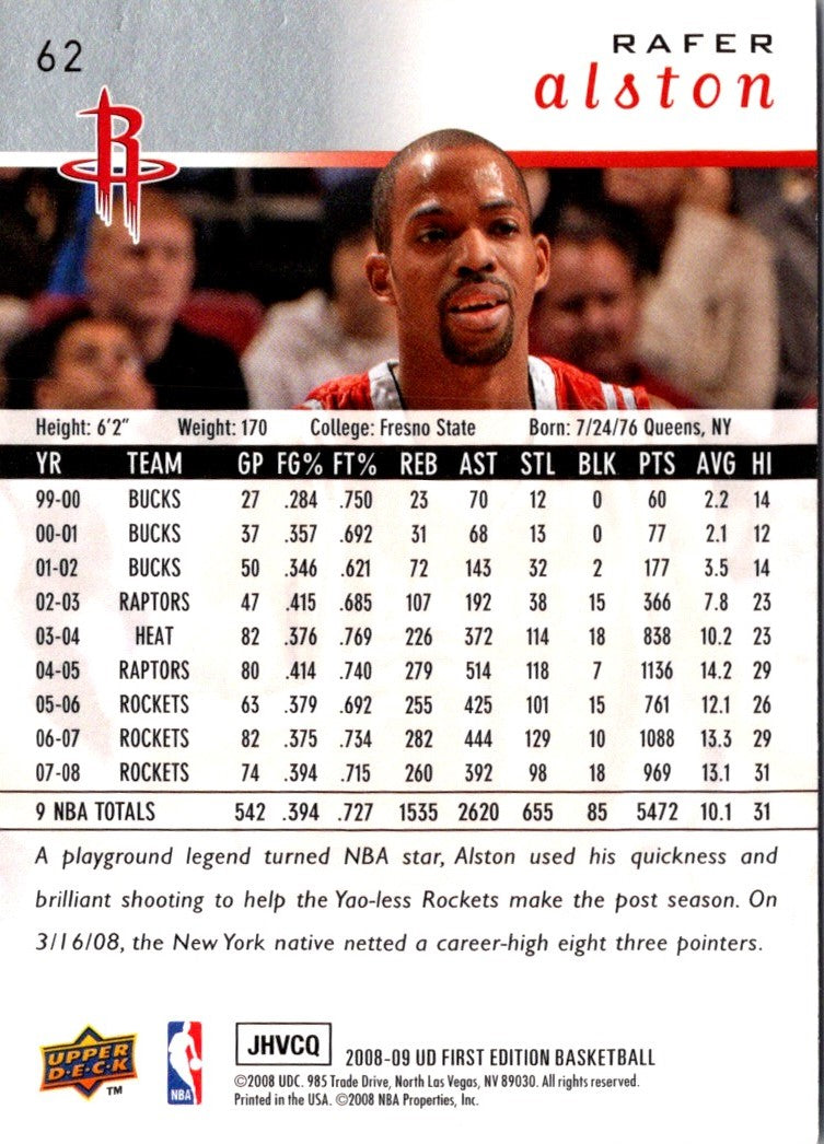 2008 Upper Deck Rafer Alston