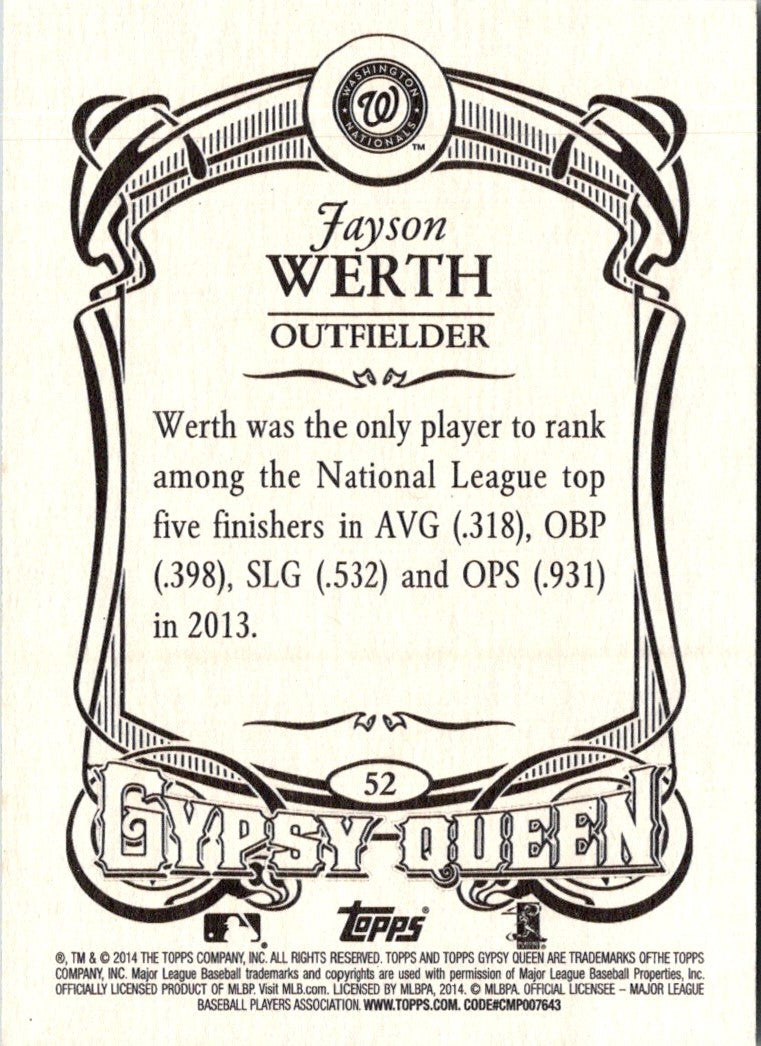 2014 Topps Gypsy Queen Jayson Werth