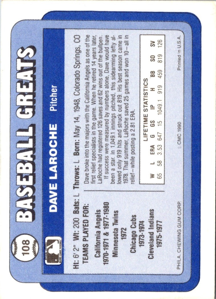 1990 Swell Baseball Greats Dave LaRoche