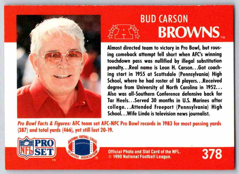 1990 Pro Set Bud Carson