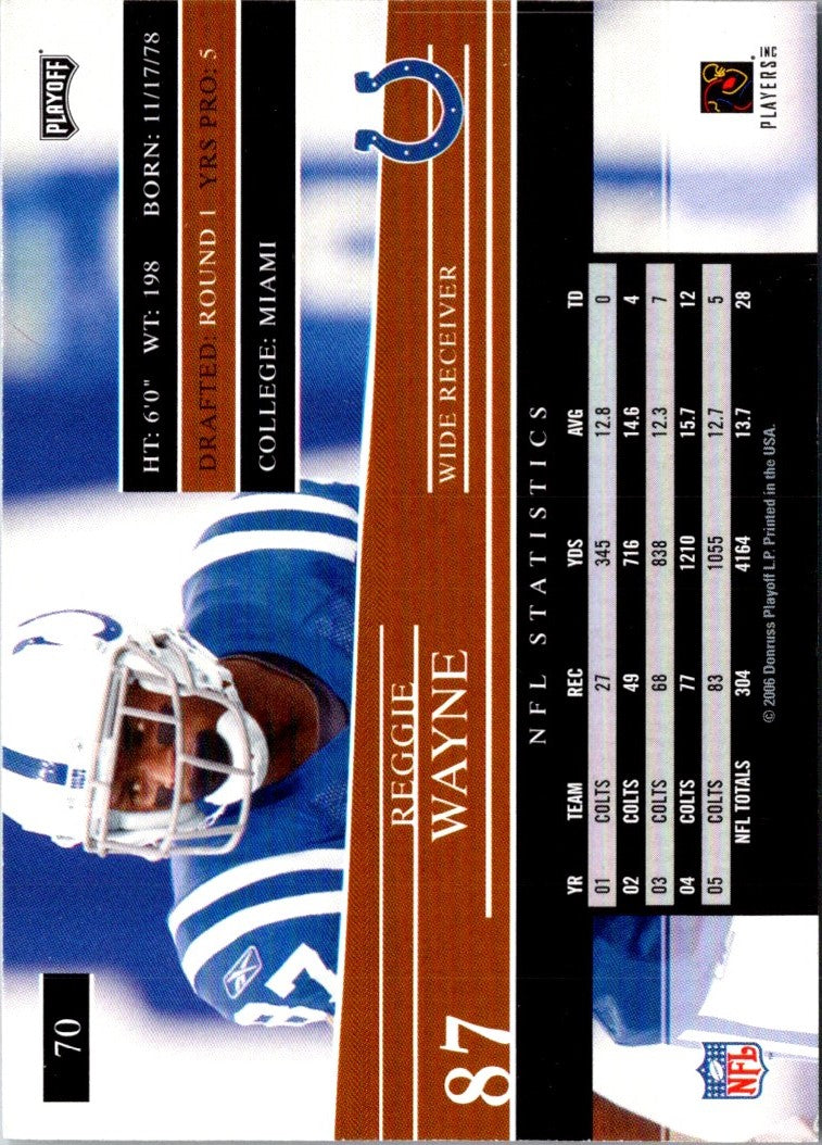 2006 Playoff Prestige Reggie Wayne