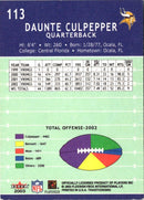 2003 Fleer Tradition Daunte Culpepper