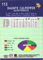 2003 Fleer Tradition Daunte Culpepper #113