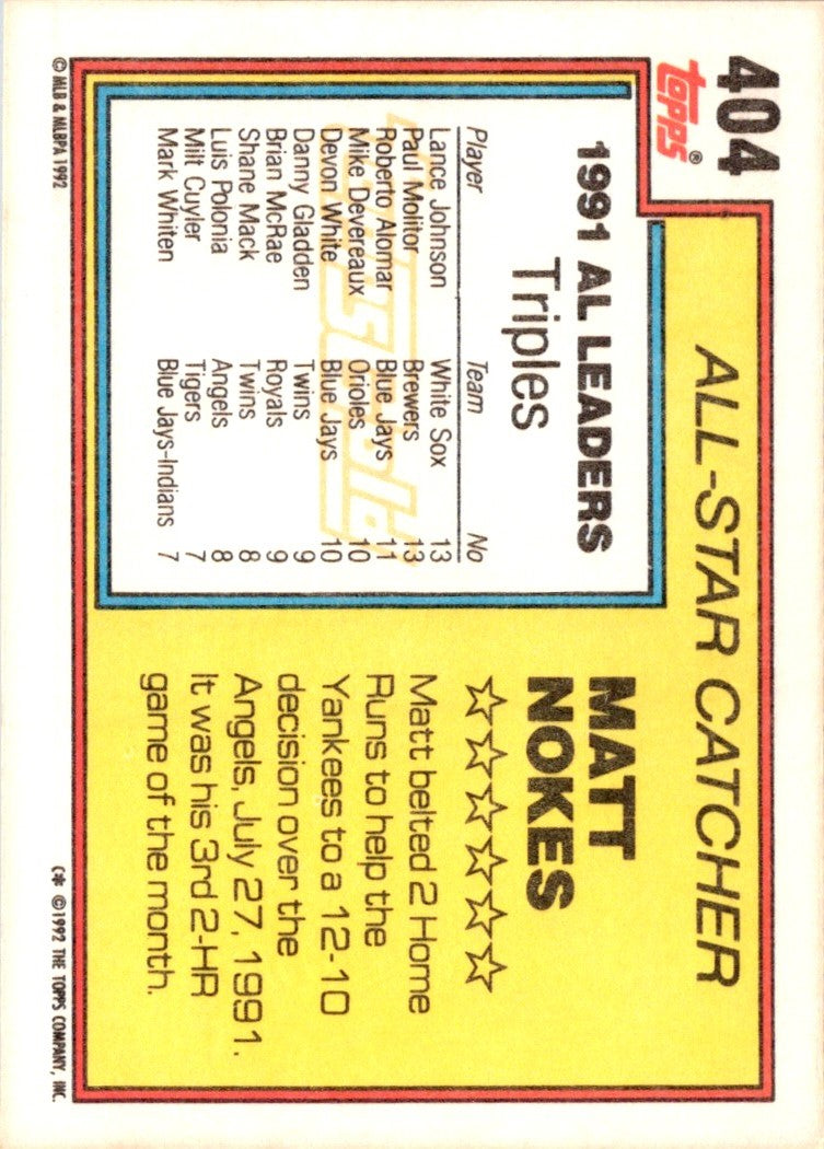 1992 Topps Matt Nokes