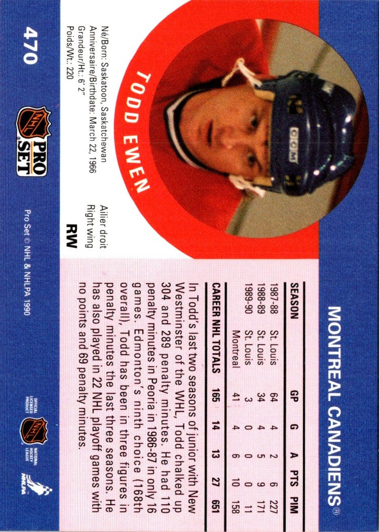 1990 Pro Set Todd Ewen