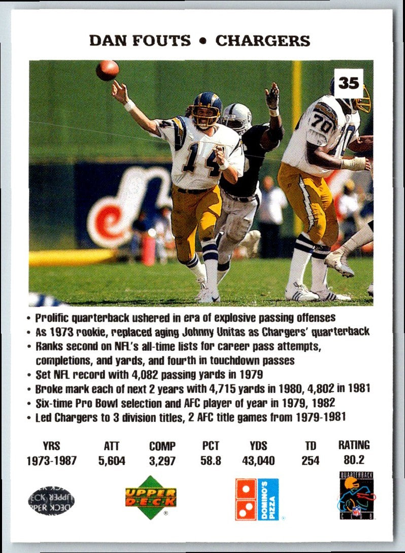 1991 Domino's The Quarterbacks Dan Fouts