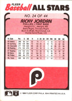 1989 Fleer Baseball All-Stars Ricky Jordan #24