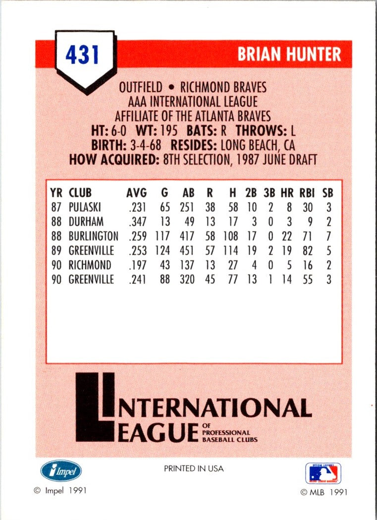 1991 Line Drive AAA Brian Hunter