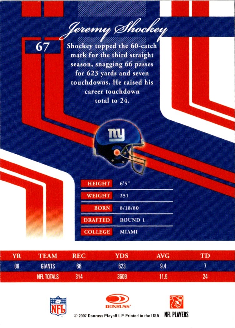 2007 Donruss Elite Jeremy Shockey