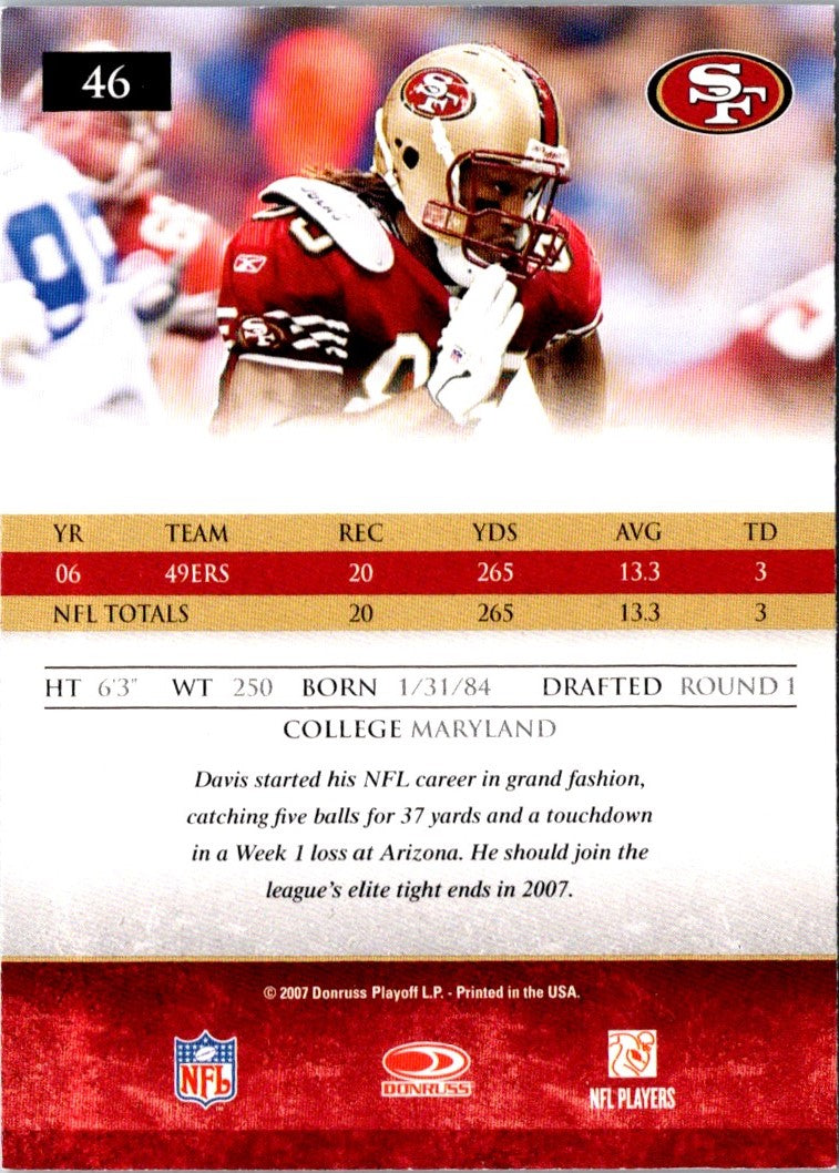 2007 Donruss Gridiron Gear Vernon Davis