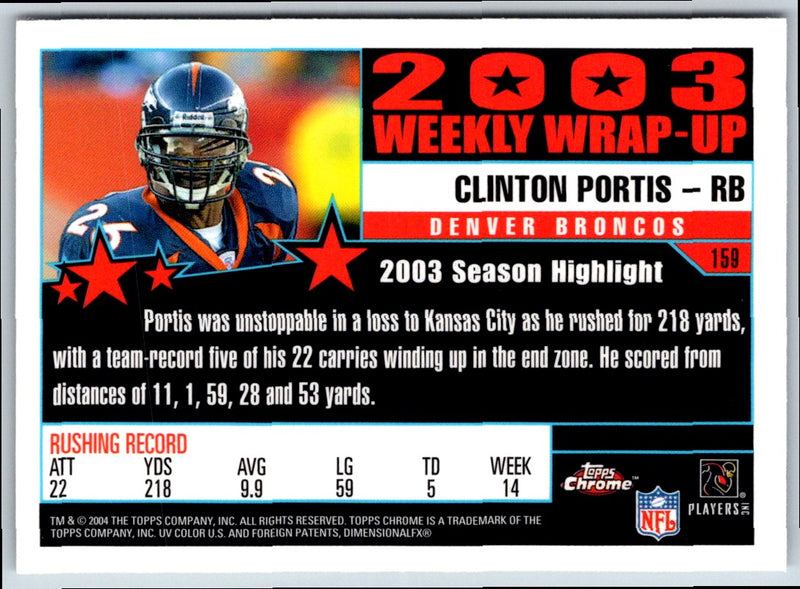 2004 Topps Chrome Clinton Portis