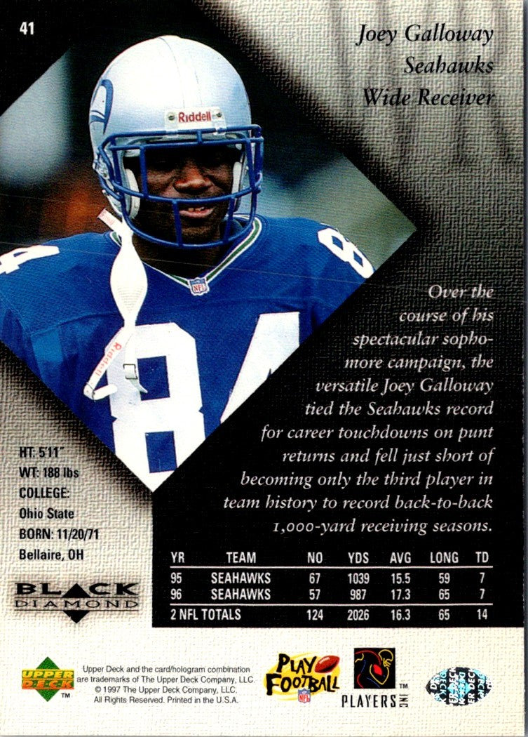 1997 Upper Deck Black Diamond Joey Galloway