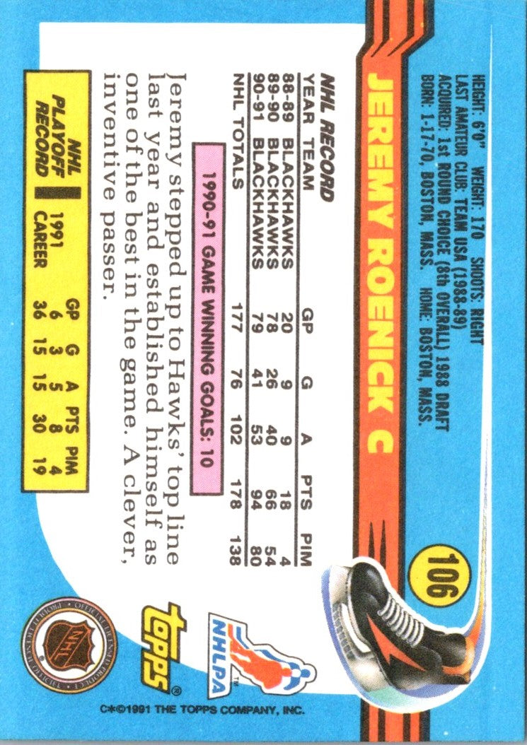 1991 Topps Jeremy Roenick