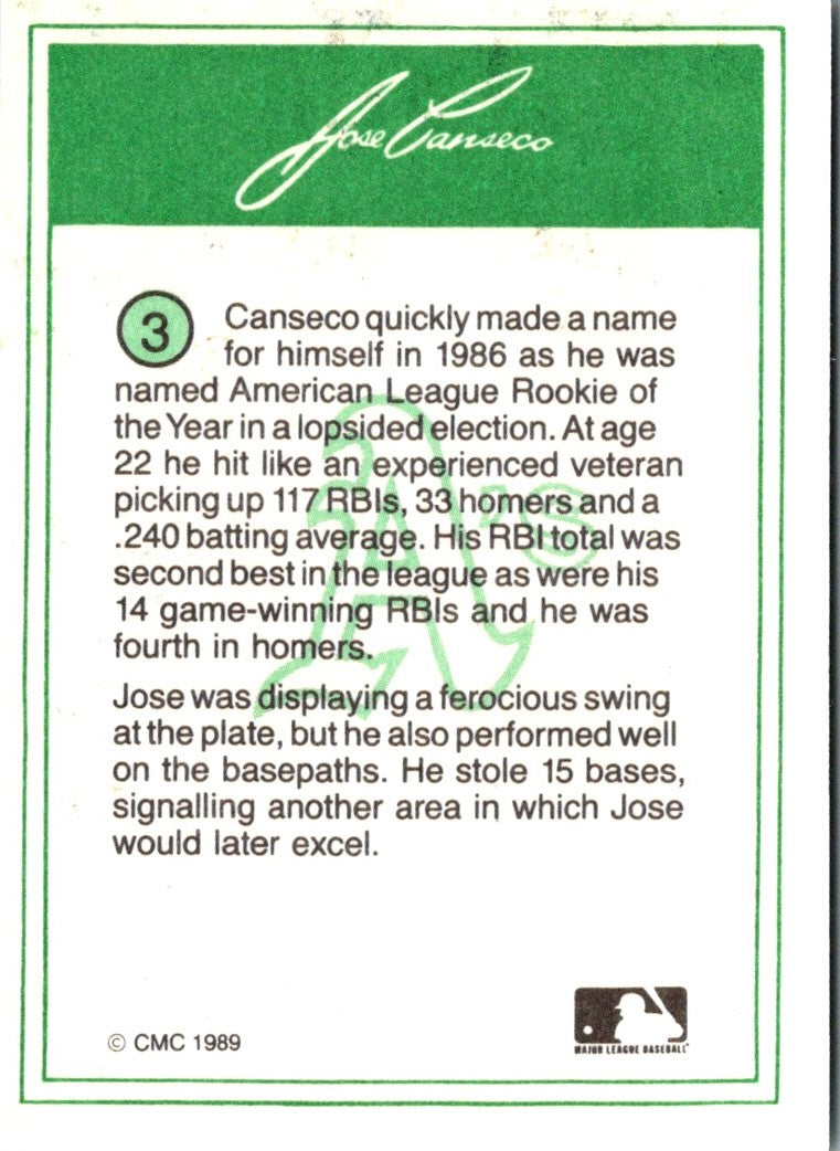 1989 CMC Jose Canseco Jose Canseco