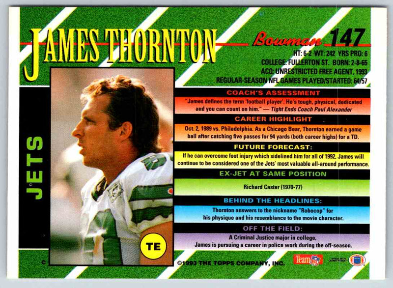 1993 Bowman Football James Thornton