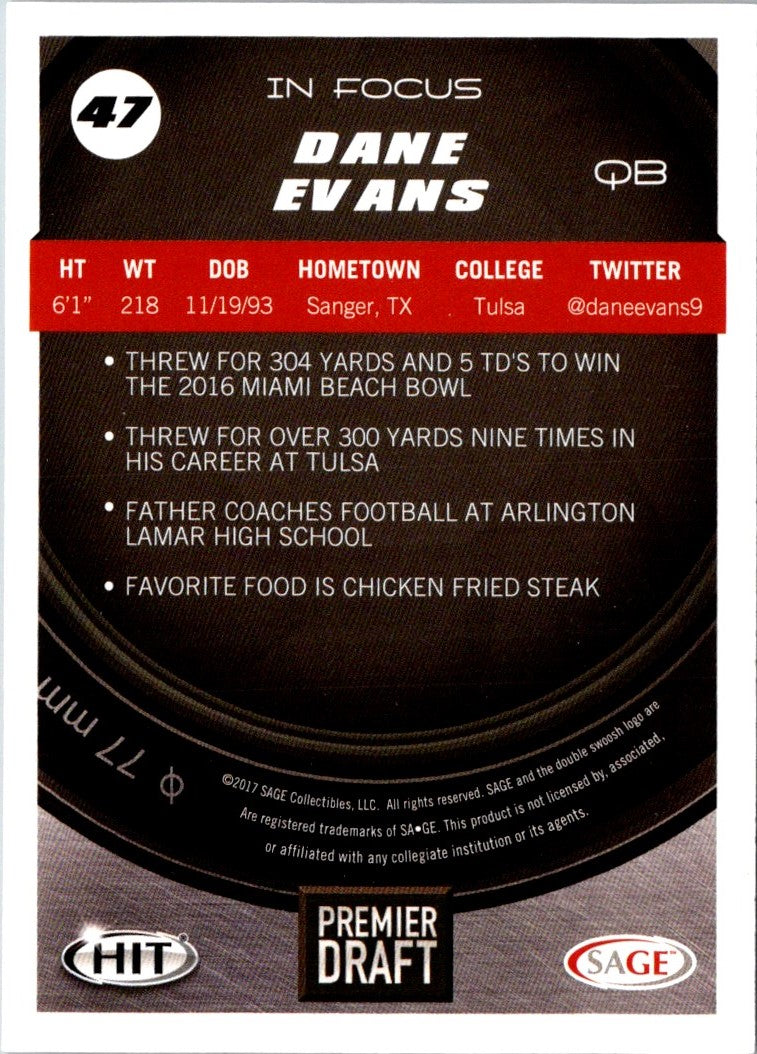 2017 SAGE HIT Dane Evans