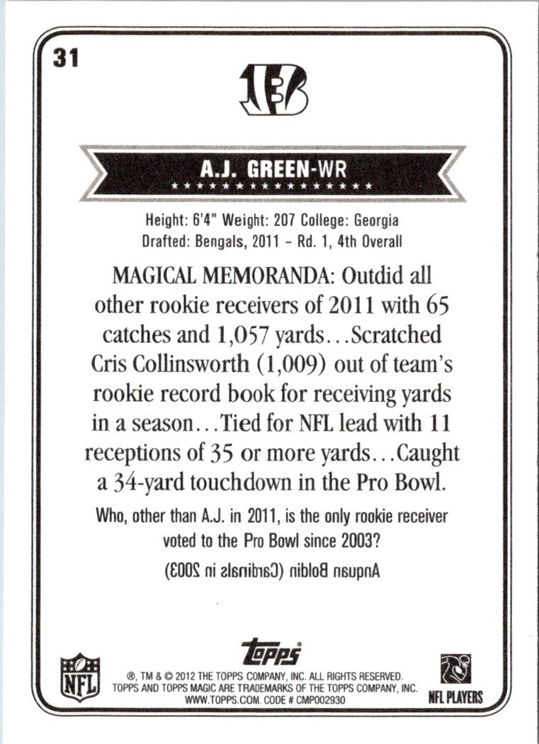 2012 Topps Magic A.J. Green