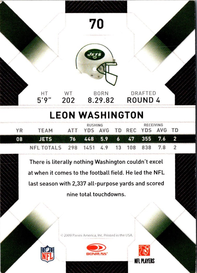 2009 Donruss Threads Leon Washington