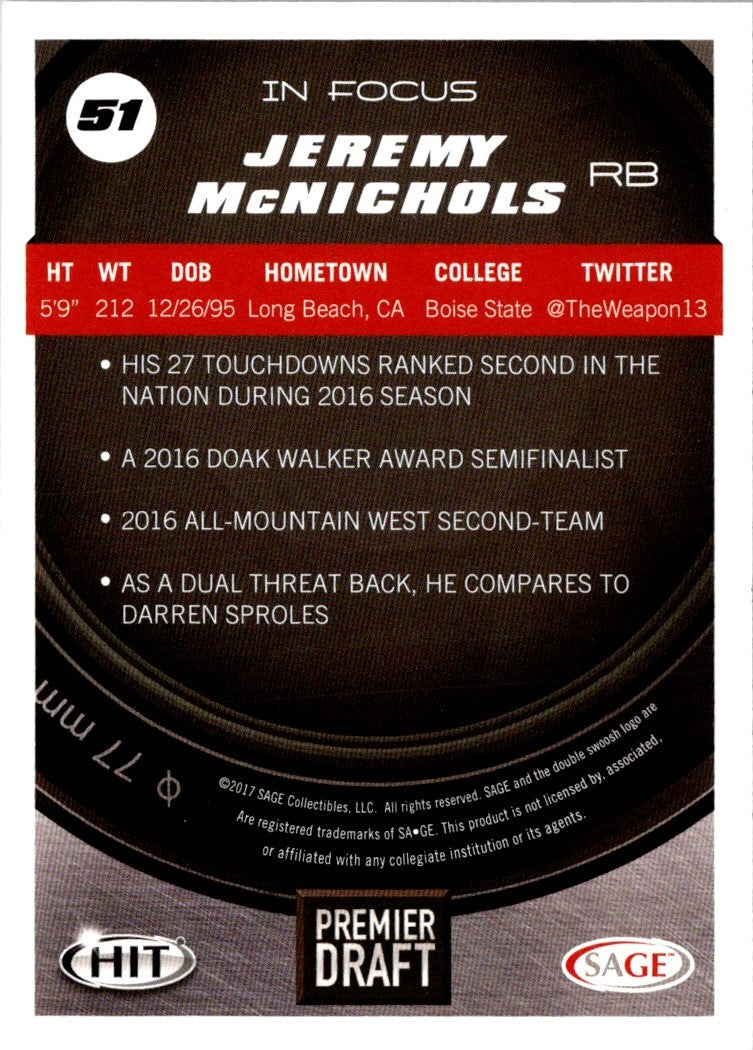 2017 SAGE HIT Jeremy McNichols