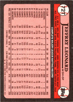 1989 Topps Traded Jeffrey Leonard #72T