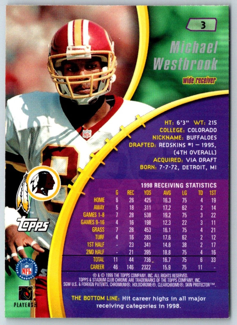 1999 Stadium Club Chrome Michael Westbrook