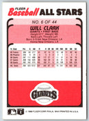 1989 Fleer Baseball All-Stars Will Clark