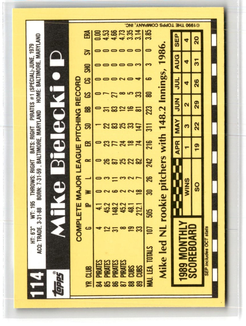 1990 Topps Tiffany Mike Bielecki