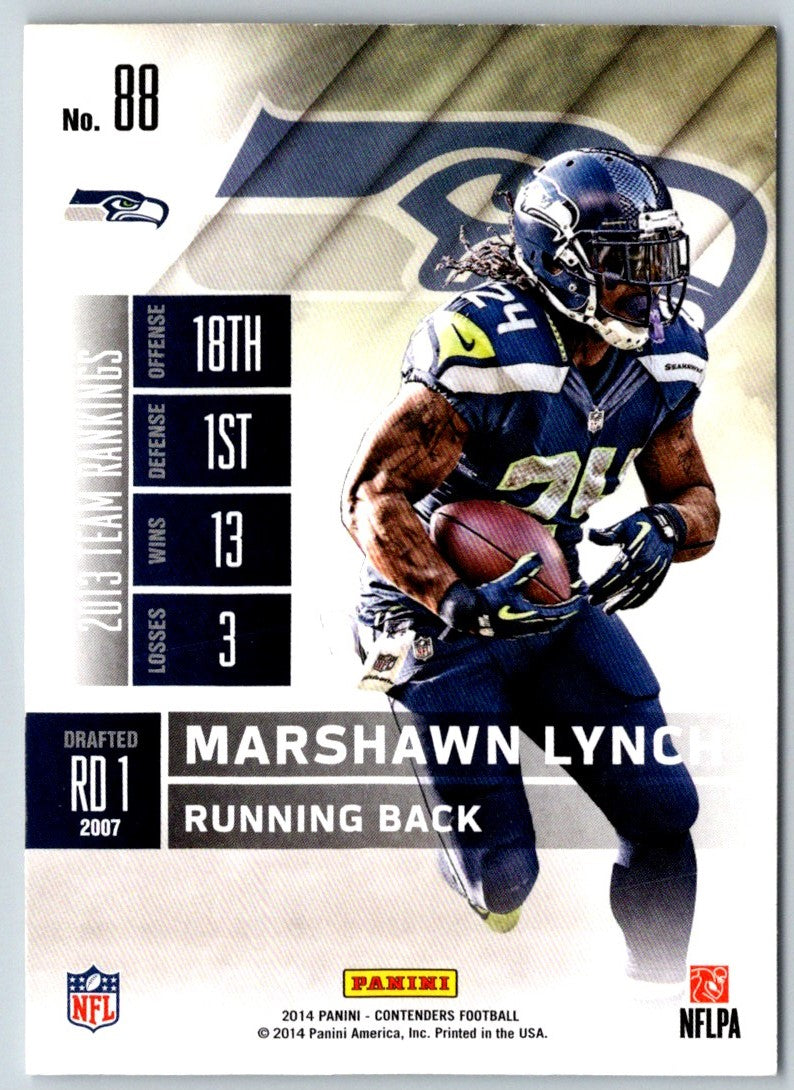 2014 Panini Contenders Marshawn Lynch