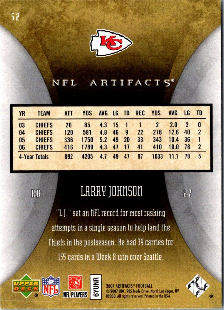 2007 Upper Deck Artifacts Larry Johnson